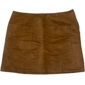 Woman’s Suede A-Line Miniskirt in Burnt Ochre Size 6